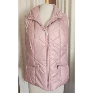 V20  Liz Claiborne pink quilted puffer vest